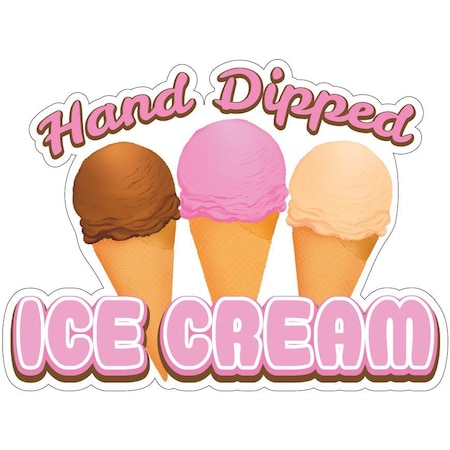 Signmission Hand Dipped Ice Cream Concession Stand Food Truck Sticker, 24" x 10", D-DC-24 Hand Dipped Ice Cream D-DC-24 Hand Dipped Ice Cream19